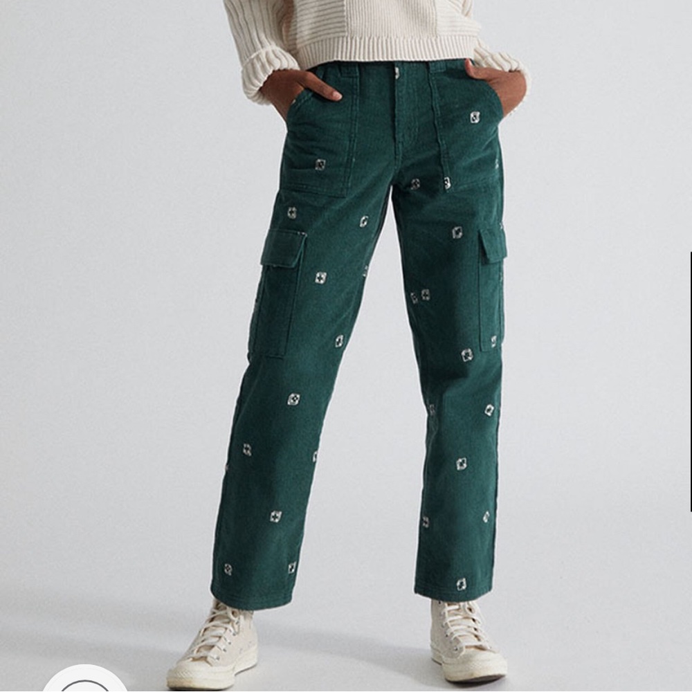 Pacsun Dice Corduroy Cargo Elastic Waist Pants